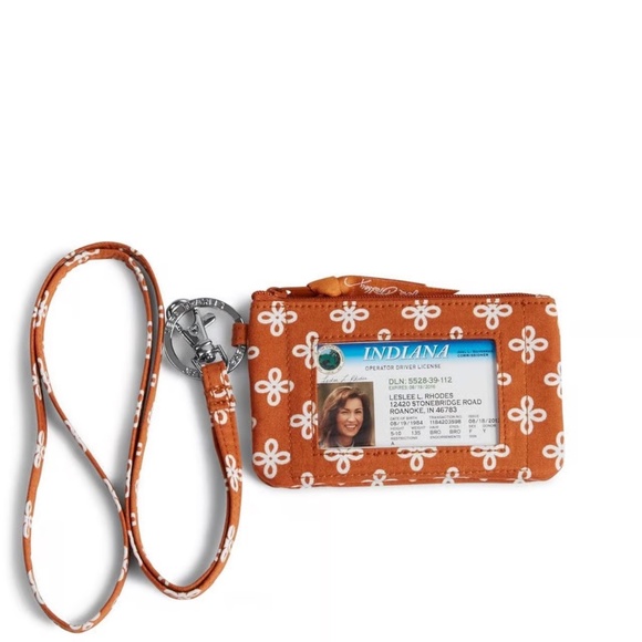NWT Vera Bradley Collegiate Zip ID Lanyard University Texas Longhorns -Grad Gift - Picture 2 of 6